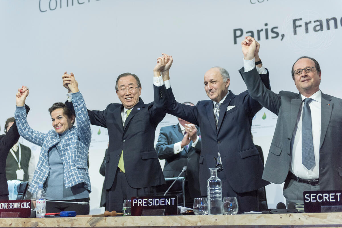 Ban Ki-moon at the Paris Agreement Closing Ceremony