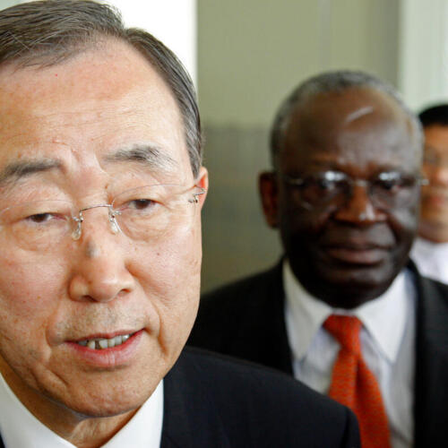 Ban Ki-moon Addresses Journalists after Meeting with Myanmar's Military Leader, Than Shwe