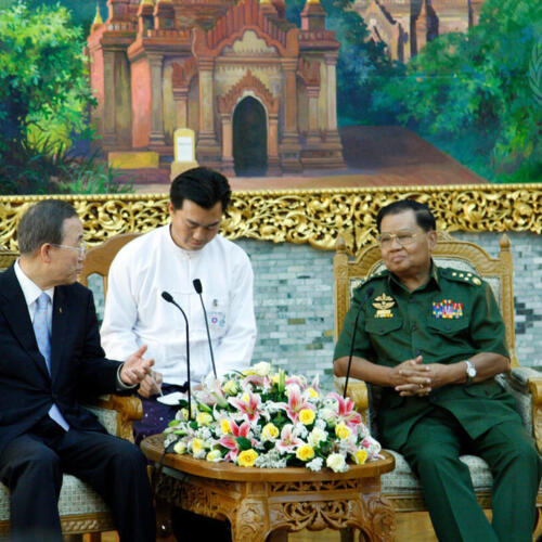Formal Meeting with Ban Ki-moon and Than Shwe, Myanmar Military Leader